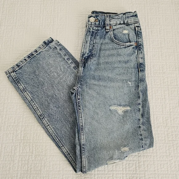 Zara Girls Denim Ripped Jeans - Picture 3 of 14